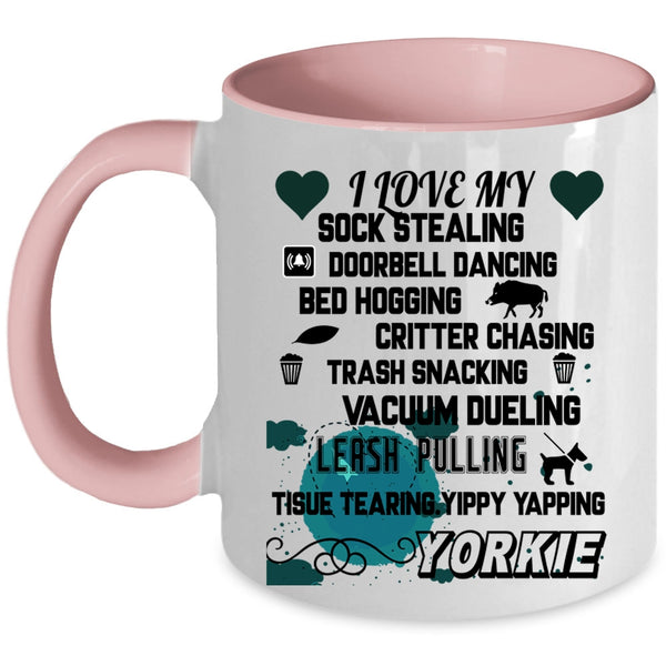 Cute Gift For Yorkie Owner Coffee Mug, I Love My Yorkie Accent Mug