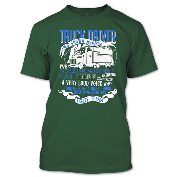 Trucker Driver T Shirt, I'm A Grow Woman T Shirt