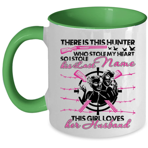 This Girl Loves Her Husband Coffee Mug, This Hunter Stole My Heart Accent Mug