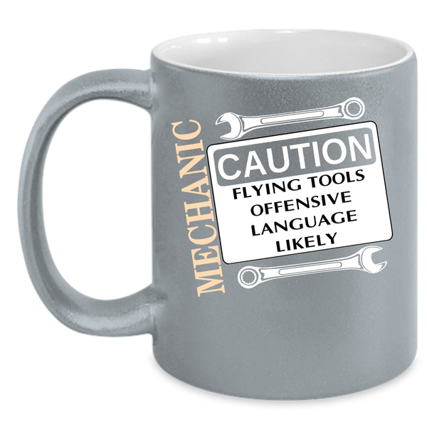 Mechanic Coffee Mug, Flying Tools Coffee Cup
