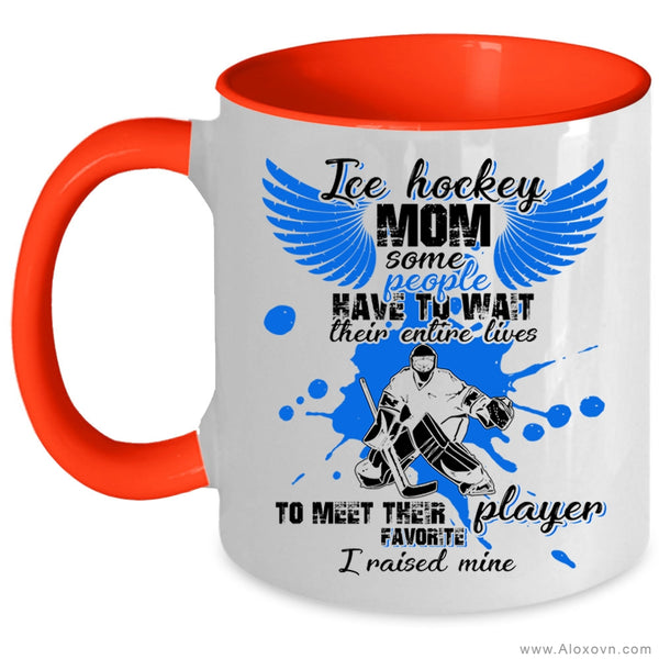 My Favorite Hockey Player Coffee Mug, Ice Hockey Mom Accent Mug
