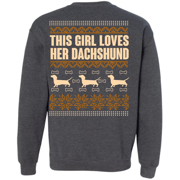 I Love Dachshund T Shirt, This Girl Loves Christmas Sweatshirt
