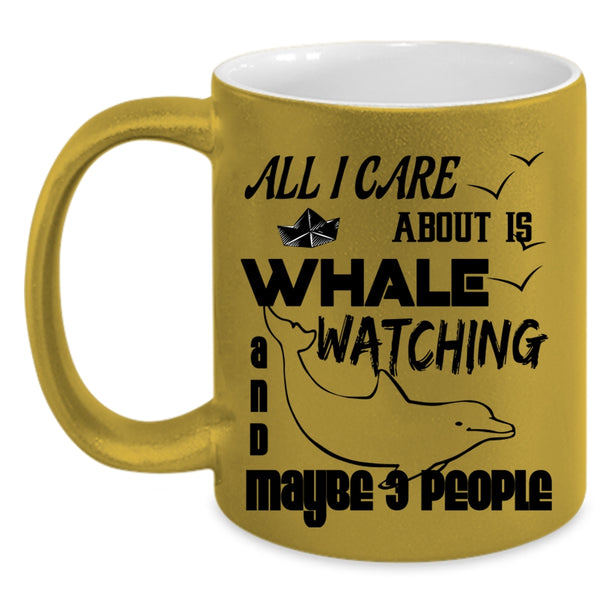 Outdoor Activity Coffee Mug, I Love Whale Watching Accent Mug