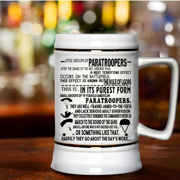I Love Skydiving Beer Stein 22oz, Little Group Of Paratroopers Beer Mug