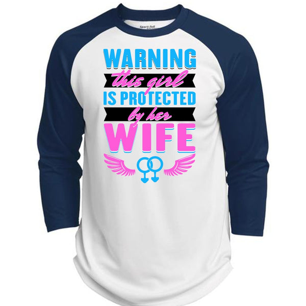 This Girl Is Protected By Her Wife T Shirt, I Love Wife T Shirt, Awesome T-Shirts  (Polyester Game Baseball Jersey)
