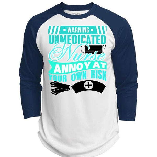 Warning Unmedicated Nurse T Shirt, I Love Nursing T Shirt, Awesome T-Shirts  (Polyester Game Baseball Jersey)