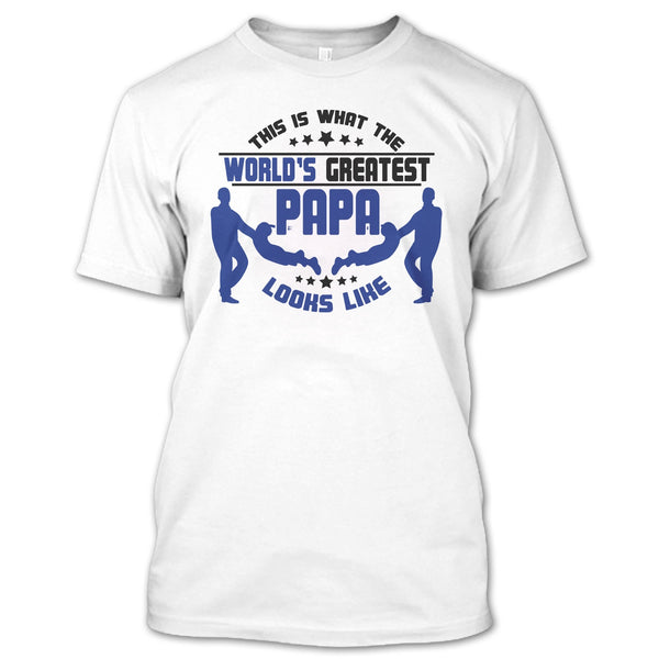 A black t-shirt with the shopify logo