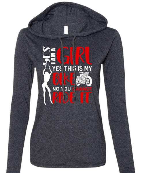I Am A Girl T Shirt, This Is My Bike T Shirt (Anvil Ladies Ringspun Hooded)