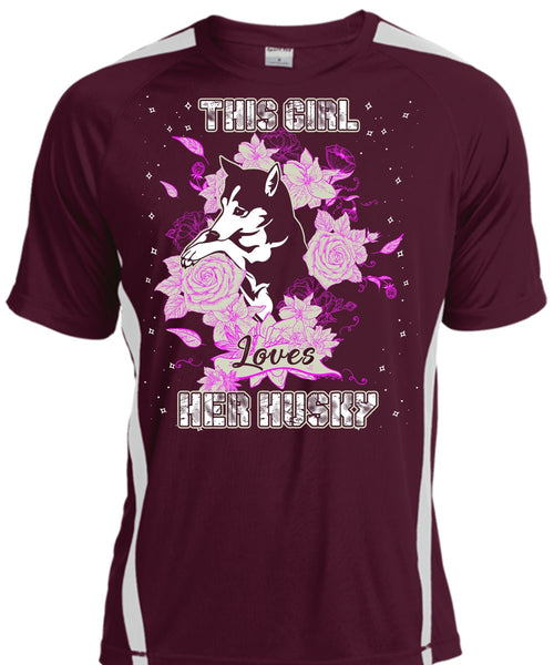 This Girl Loves Her Husky T Shirt, My Pets T Shirt, Cool Shirt