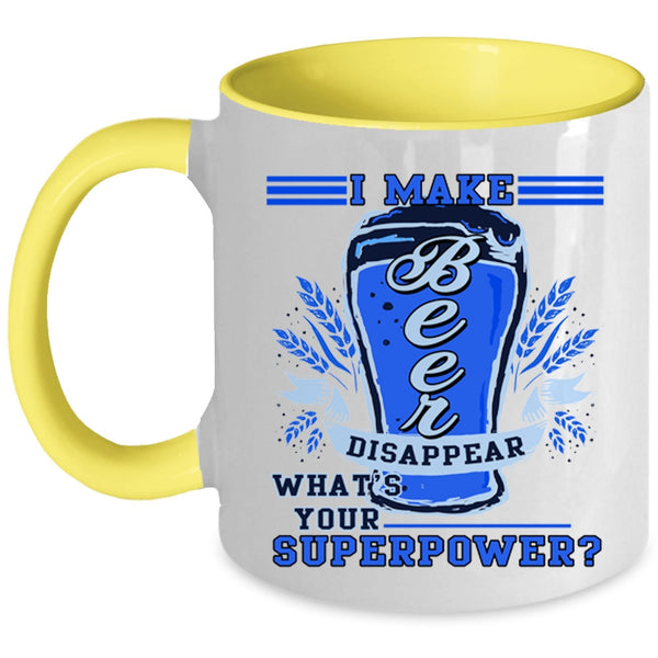 Cool Gift For Beer Drinker Coffee Mug, I Make Beer Disappear Accent Mug