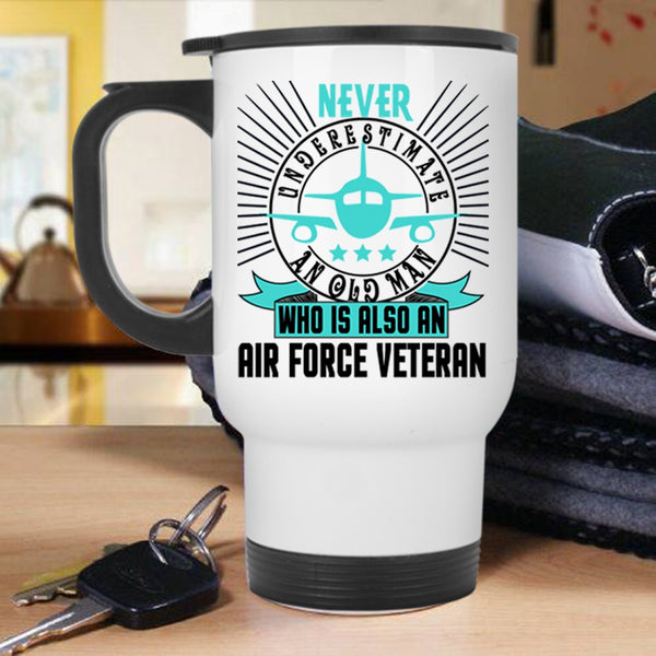 Granddad Travel Mug, Old Man Is An Air Force Veteran Mug
