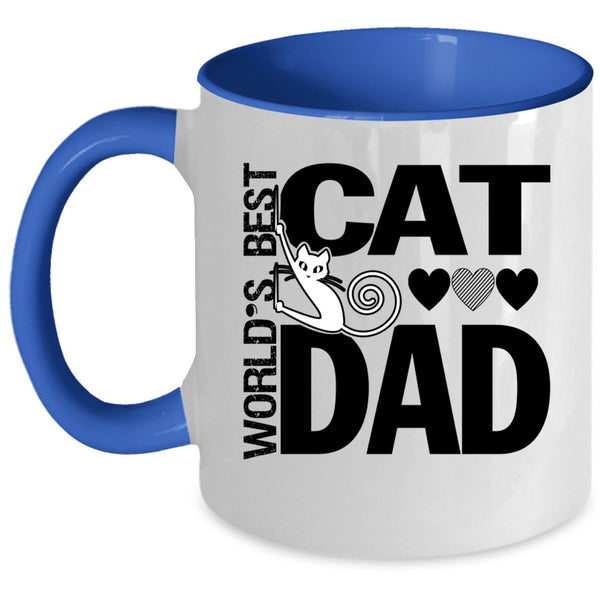 Cool Cat Dad Coffee Mug, World's Best Cat Dad Accent Mug