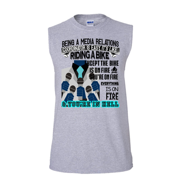 Being A Media Relations T Shirt, Cool Media Relation T Shirt, Awesome t-shirts (Men's Cotton Sleeveless)