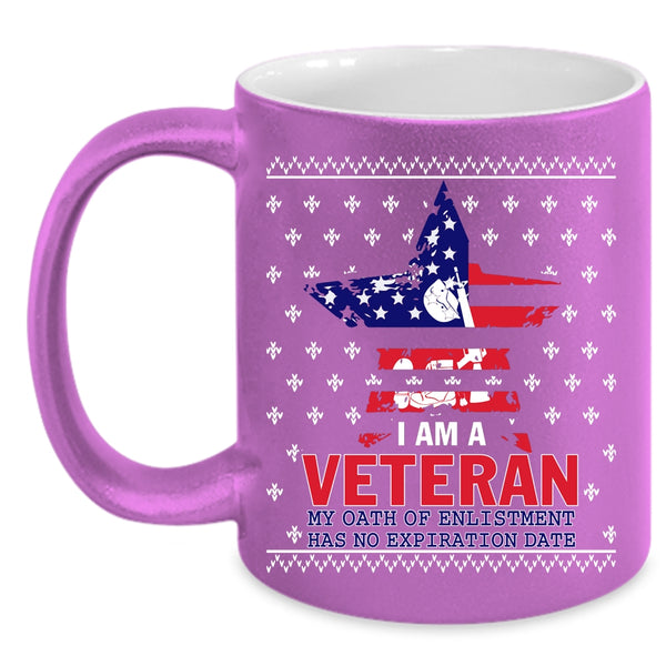 I Am A Veteran Coffee Mug, Awesome American Flag Coffee Cup