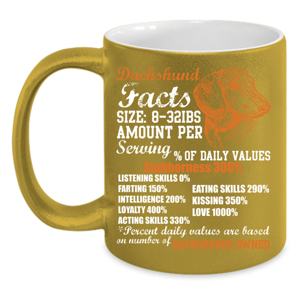 Dachshund Facts Coffee Mug, Gift For Dachshund Owner Coffee Cup