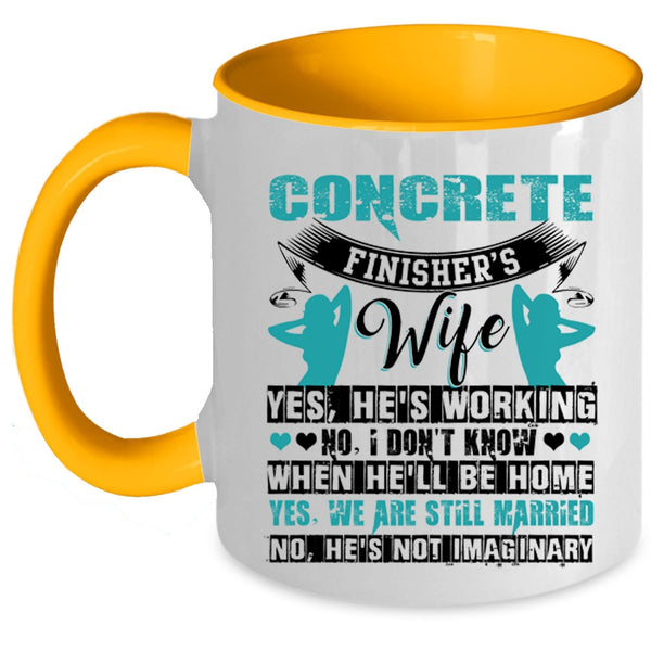 I Love My Wife Coffee Mug, Concrete Finisher's Wife Accent Mug