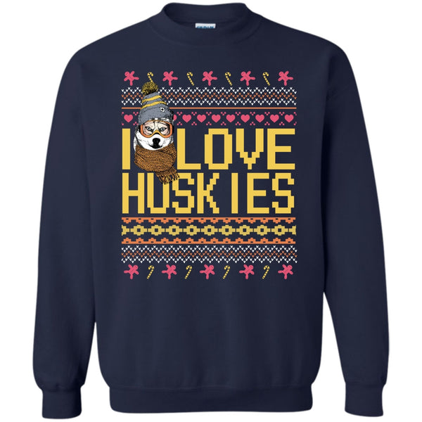 Coolest Huskies Lover T Shirt, Dog Merry Christmas Sweatshirt