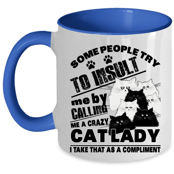 Cute Cat Lovers Coffee Mug, Crazy Cat Lady Accent Mug