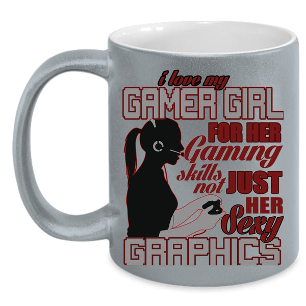 I Love My Gamer Girl Coffee Mug, Cool Gaming Coffee Cup
