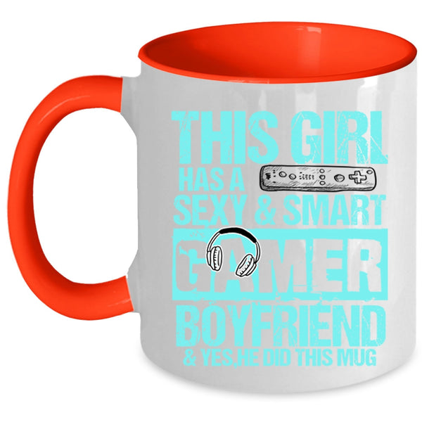 Pretty Girls Coffee Mug, This Girl Has A Smart Gamer Boyfriend Accent Mug