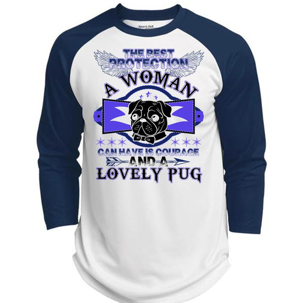 The Best Protection A Woman T Shirt, Lovely Pug T Shirt, Awesome T-Shirts  (Polyester Game Baseball Jersey)