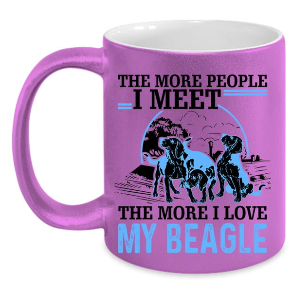 The More I Love My Beagle Coffee Mug, The More People I Meet Accent Mug