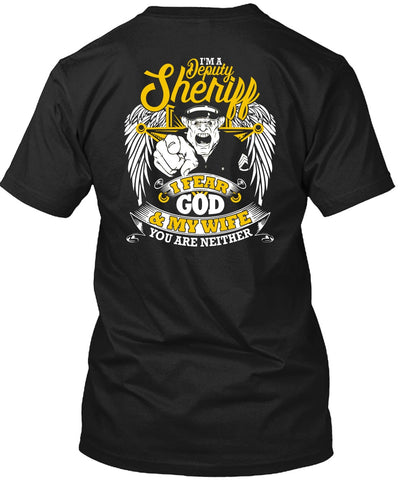 A black t-shirt with the shopify logo