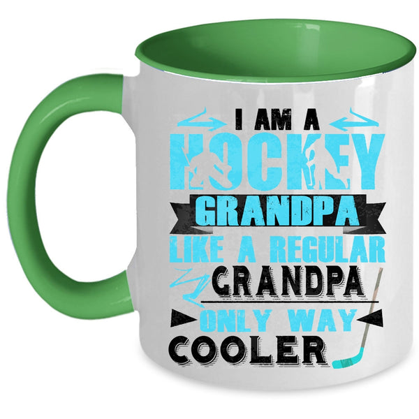 Cool Grandpa Coffee Mug, I Am A Hockey Grandpa Accent Mug