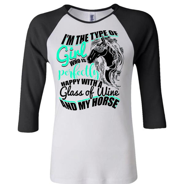 Glass Of Wine And My Horse T Shirt, I Love Horse T Shirt, Awesome T-Shirts