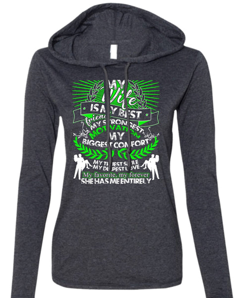My Wife Is My Best Friend T Shirt, My Favorite My Forever T Shirt (Anvil Ladies Ringspun Hooded)
