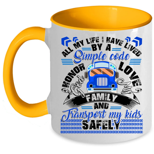 Transport My Kids Safely Coffee Mug, Love My Family Accent Mug