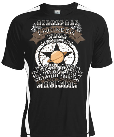 A black t-shirt with the shopify logo