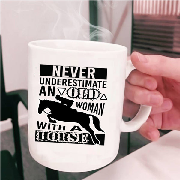 Awesome Grandmas Coffee Mug, An Old Woman With A Horse Cup