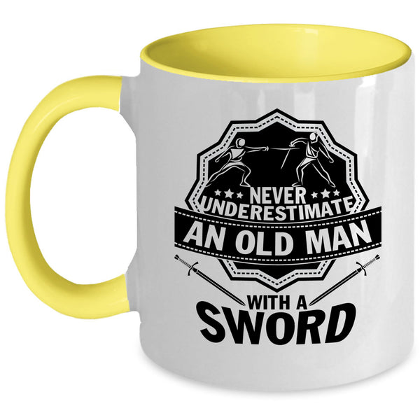 Best Grandpa Ever Coffee Mug, An Old Man With Sword Accent Mug