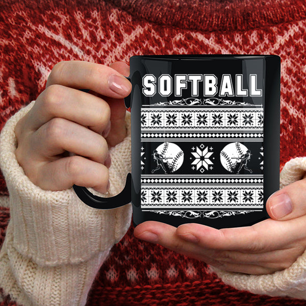 Softball Coffee Mug, Xmas Gift For Softball Player Coffee Cup