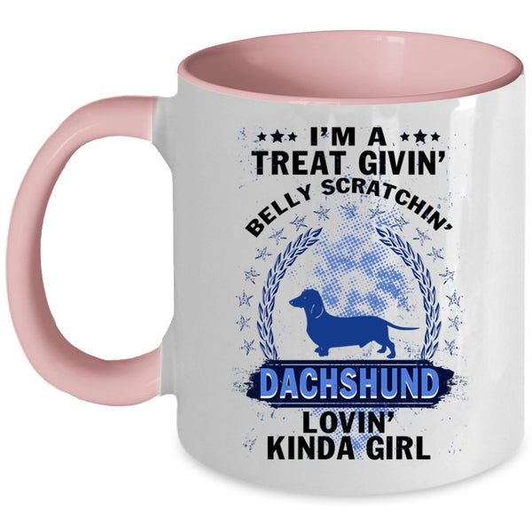 Dog Lovers Coffee Mug, Dachshund Loving Kinda Girl Accent Mug