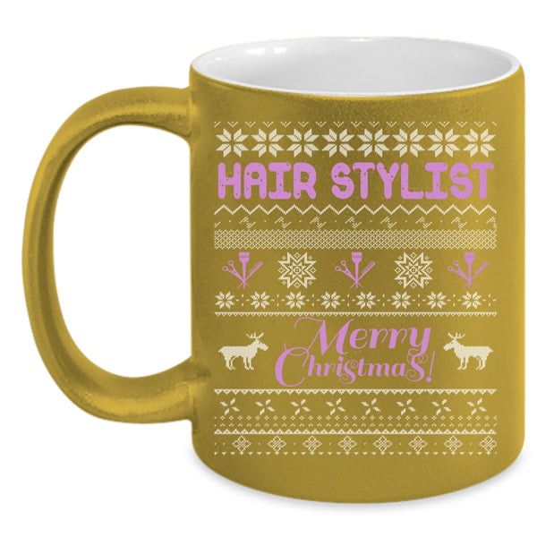 Hair Stylist Coffee Mug, Merry Christmas Coffee Cup