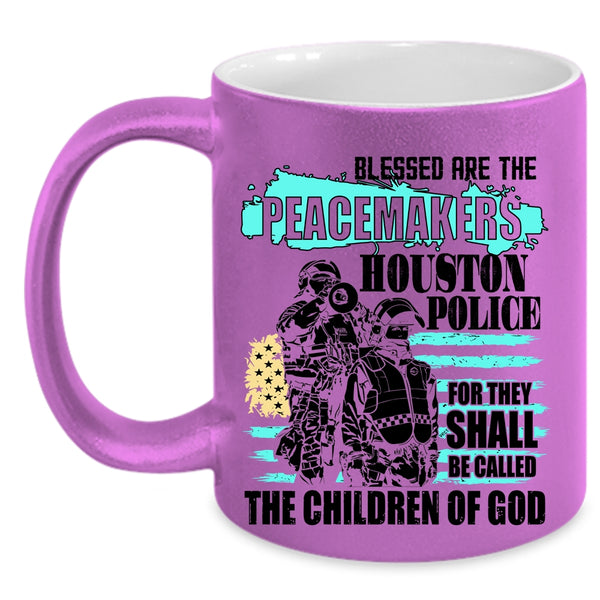 Peacemakers Houston Police Coffee Mug, Cool Police Officer Accent Mug