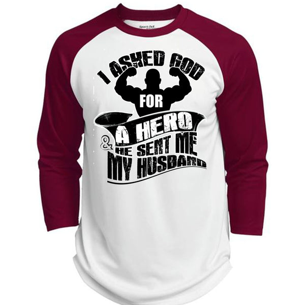 He Sent Me My Husband T Shirt, I Love Husband T Shirt, Awesome T-Shirts  (Polyester Game Baseball Jersey)