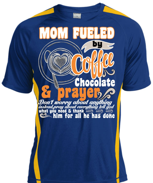 Mom Fueled By Coffee Chocolate T Shirt, Being A Mom T Shirt, Cool Shirt