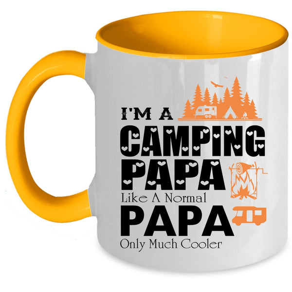 Cool Papa Coffee Mug, I'm A Camping Papa Like A Normal Papa Accent Mug