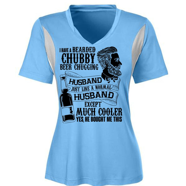 I Have A Bearded Chubby Beer Chugging Husband T Shirt, I Love Wife T Shirt, Awesome T-Shirts