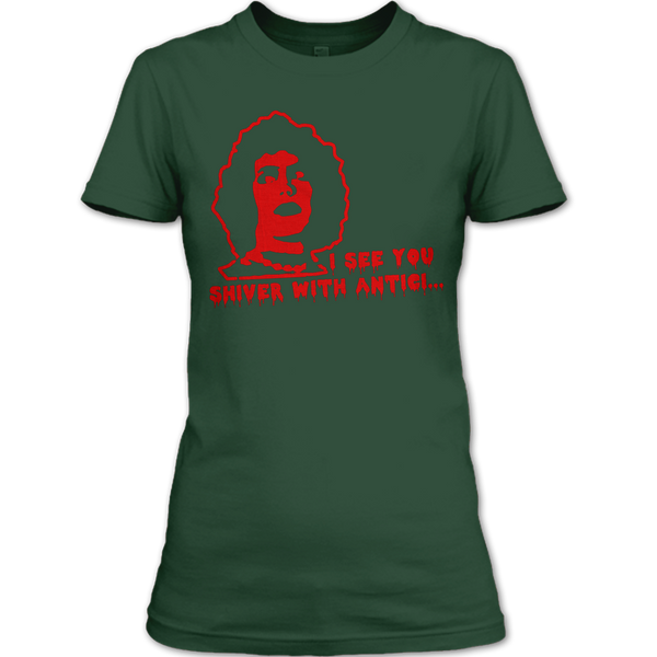 A black t-shirt with the shopify logo