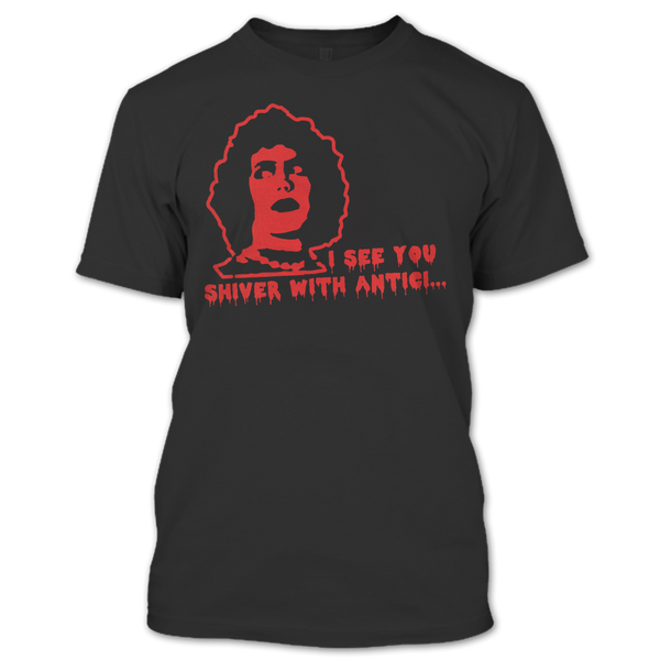 A black t-shirt with the shopify logo