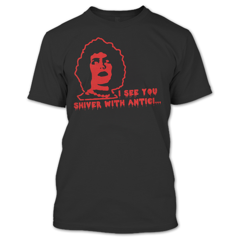 A black t-shirt with the shopify logo