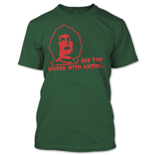 A black t-shirt with the shopify logo