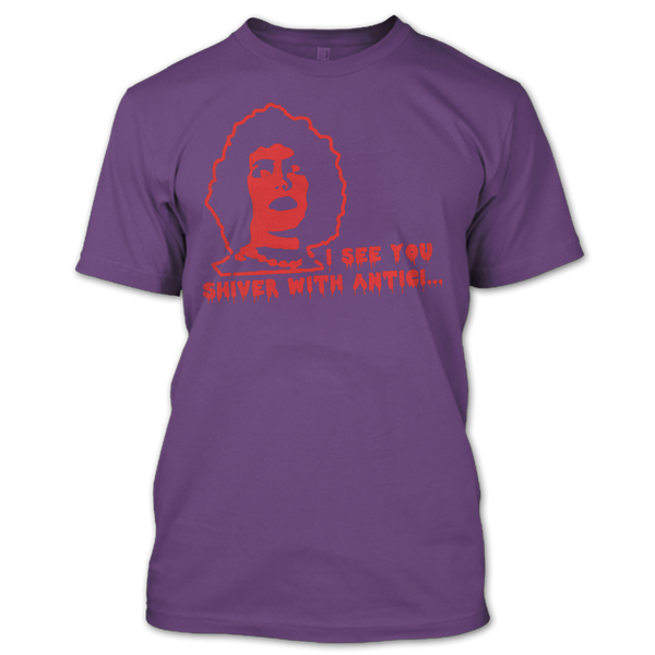 A black t-shirt with the shopify logo