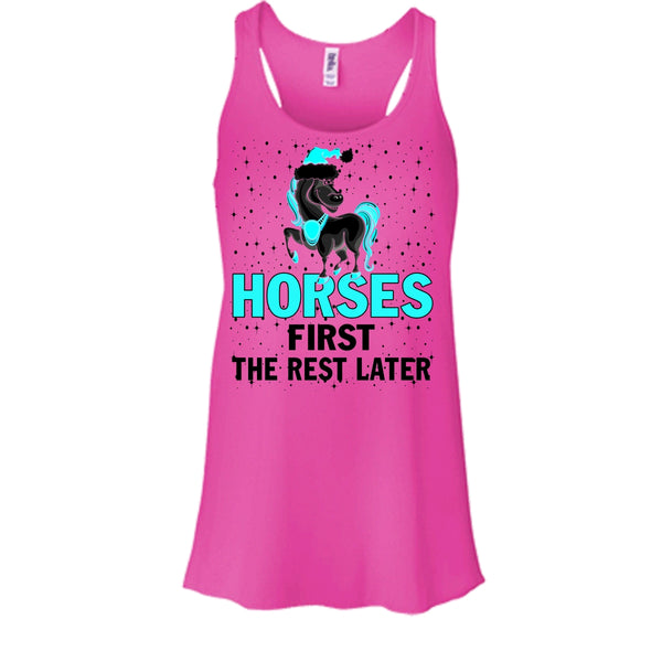 Horses First The Rest Later T Shirt, Equestrian Merry Christmas Tank Top