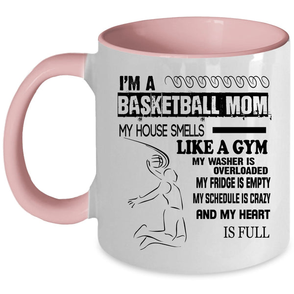 Awesome Basketball Mom Coffee Mug, I'm A Basketball Mom Accent Mug