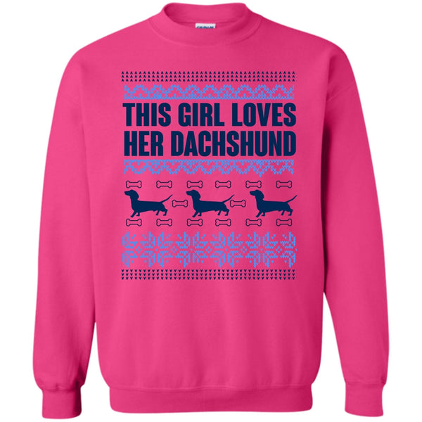 Coolest Merry Christmas T Shirt, This Girl Loves Her Dachshund Sweatshirt